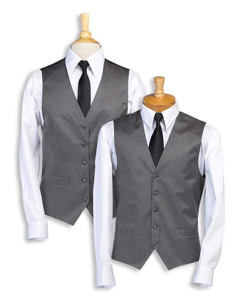 Charcoal Stripe Bistro Vest