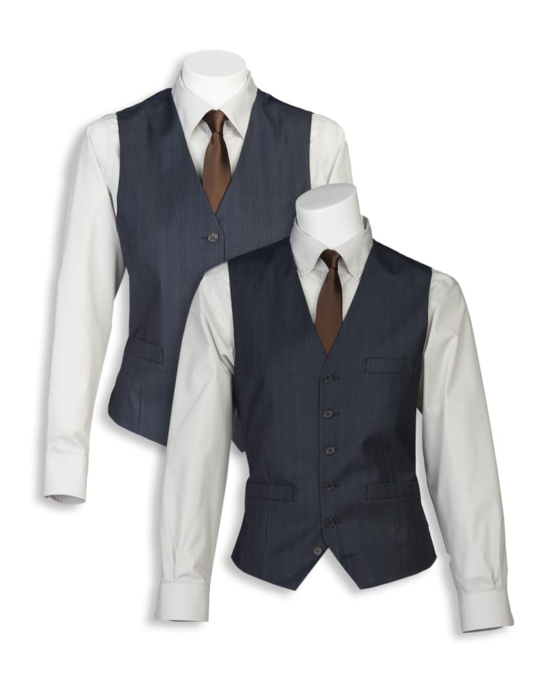 Tailored Vest Graphite with Silver and Grey Stripes High End Uniforms