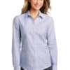 Women's SuperPro Oxford Stripe Shirt-Oxford Blue-White