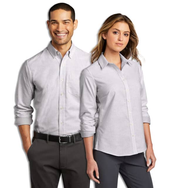 SuperPro Oxford Stripe Shirt-Gusty Grey-White