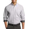 Men's SuperPro Oxford Stripe Shirt-Black-White