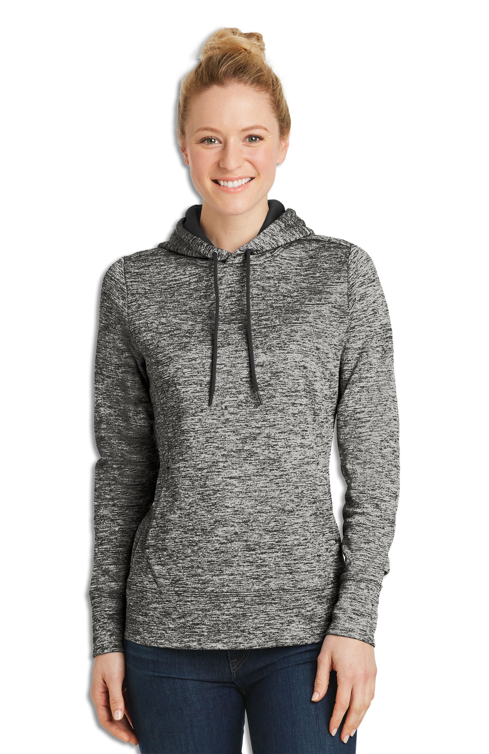 Women's PosiCharge® Electric Heather Fleece Hooded Pullover