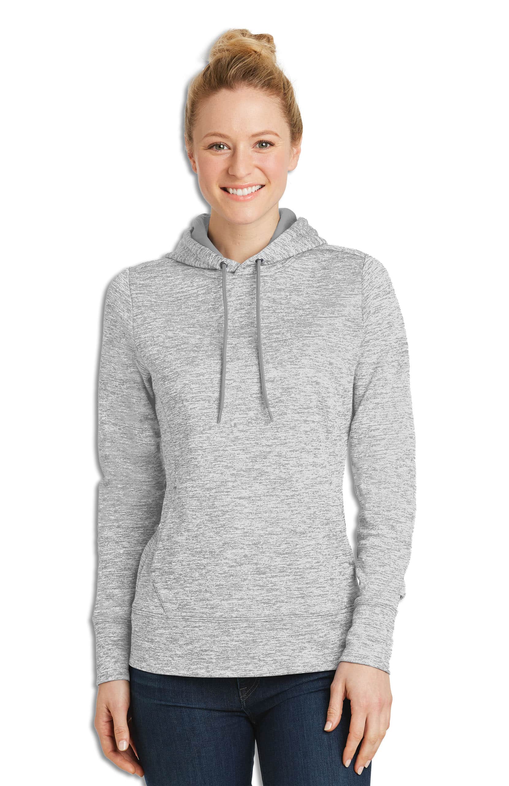 Women's PosiCharge® Electric Heather Fleece Hooded Pullover