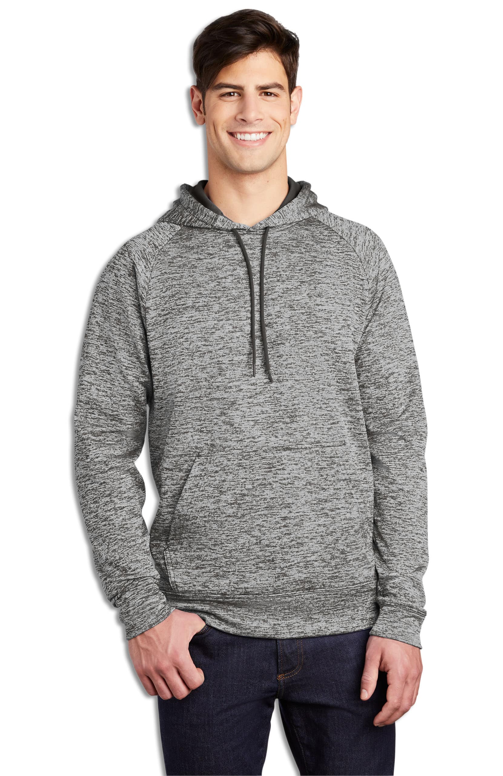 Men's PosiCharge® Electric Heather Fleece Hooded Pullover