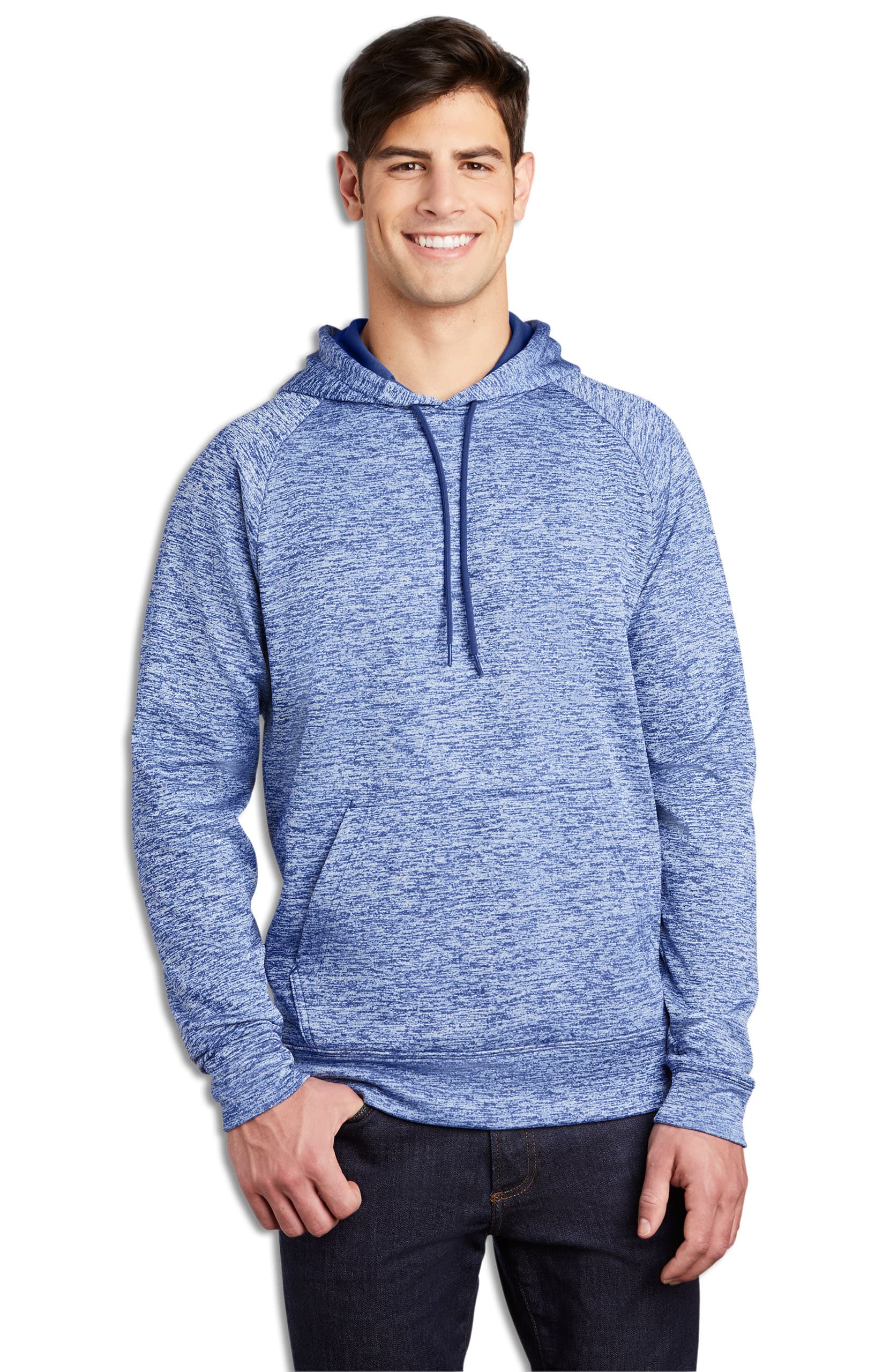 Men's PosiCharge® Electric Heather Fleece Hooded Pullover