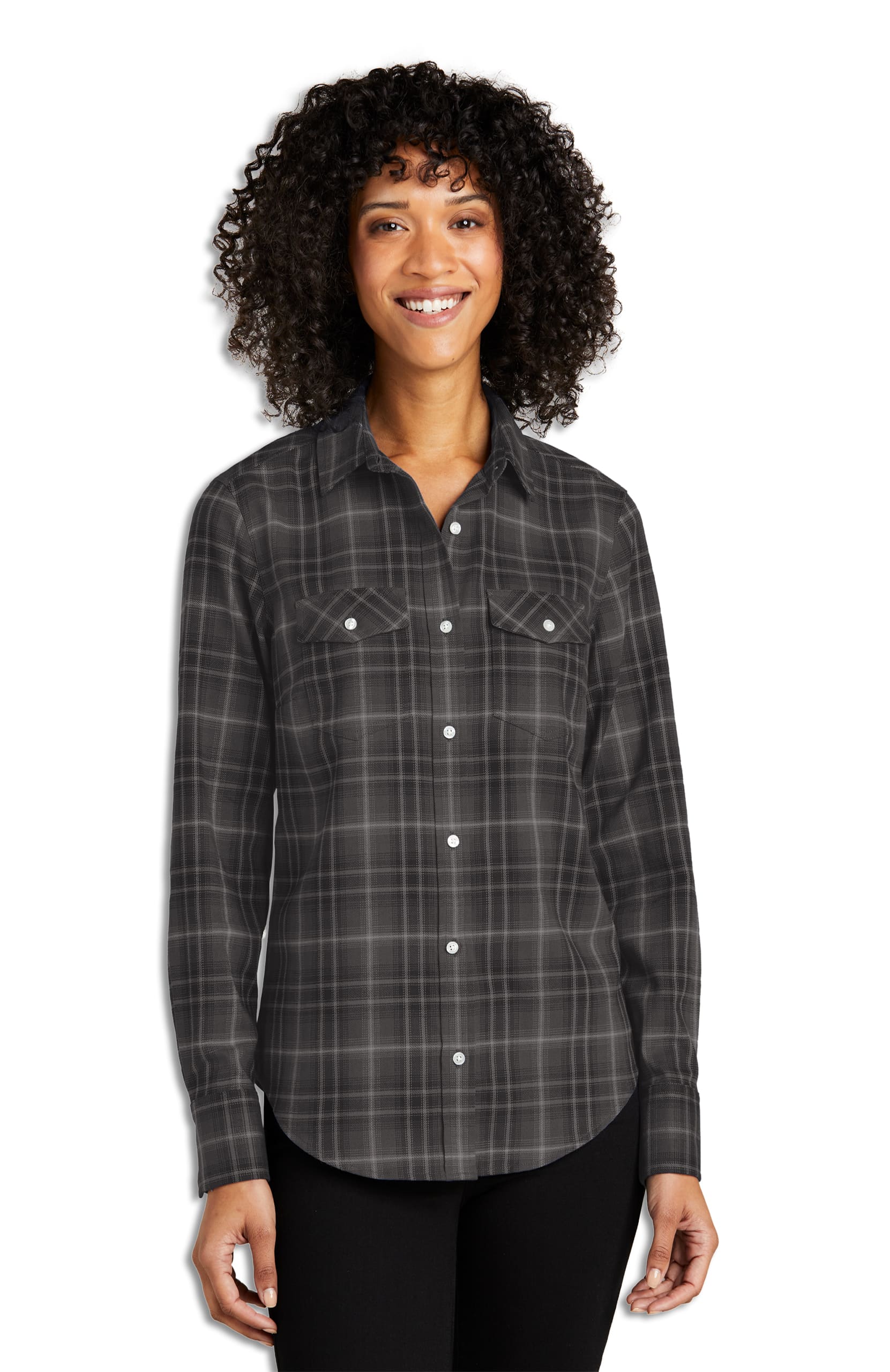 Long Sleeve Ombre Plaid Shirt