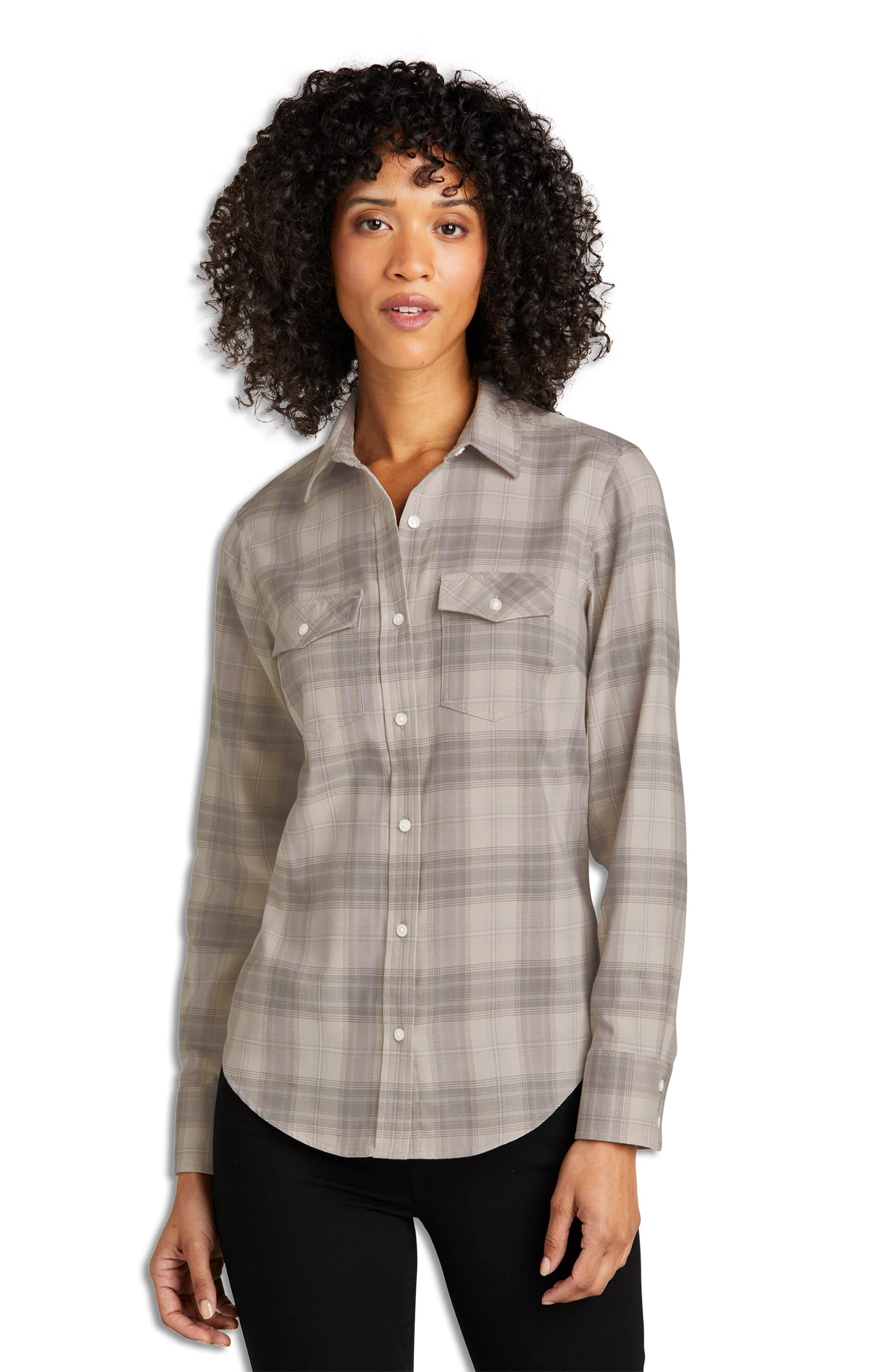 Long Sleebe Ombre Plaid Shirt