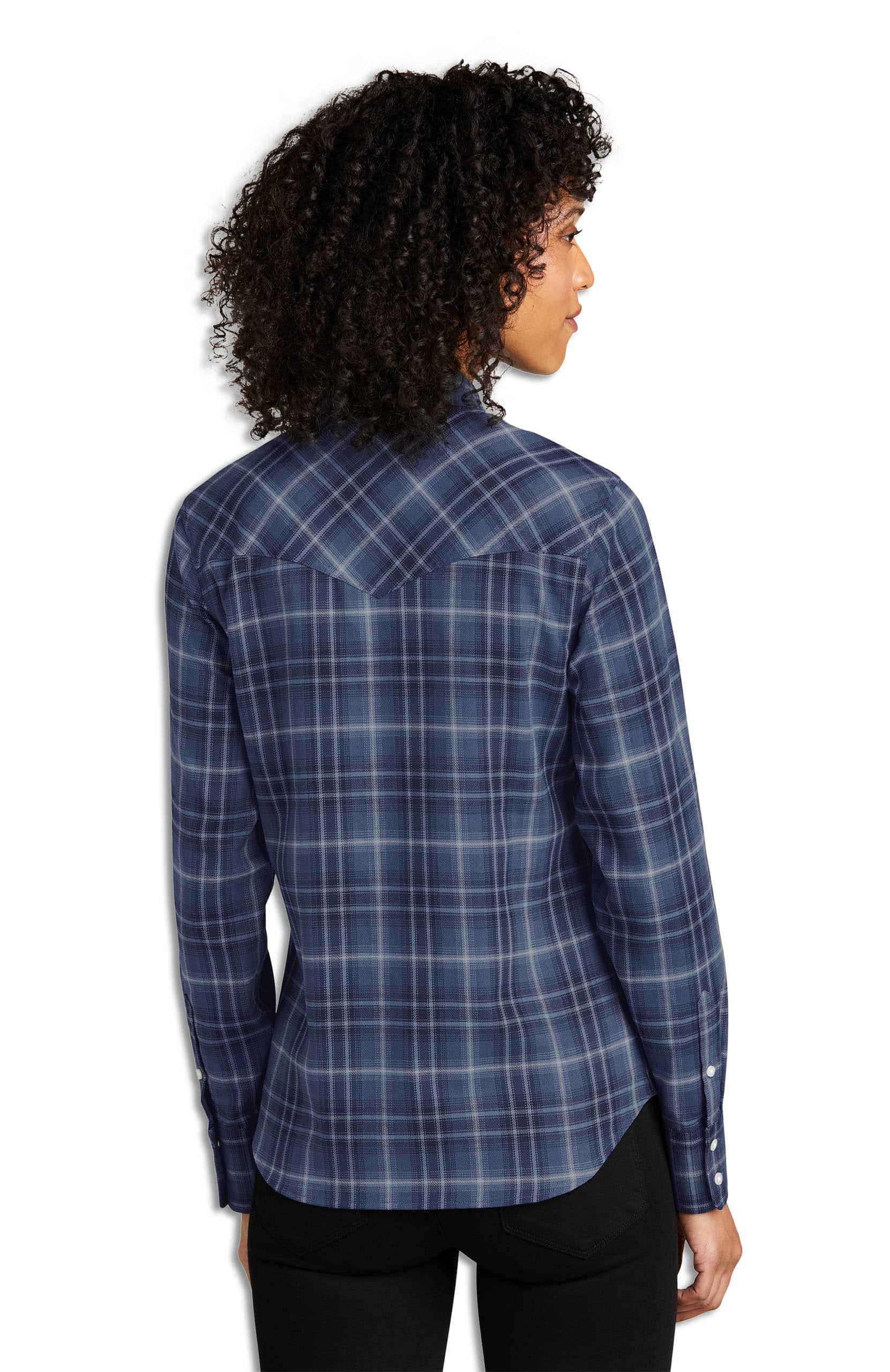 Long Sleebe Ombre Plaid Shirt