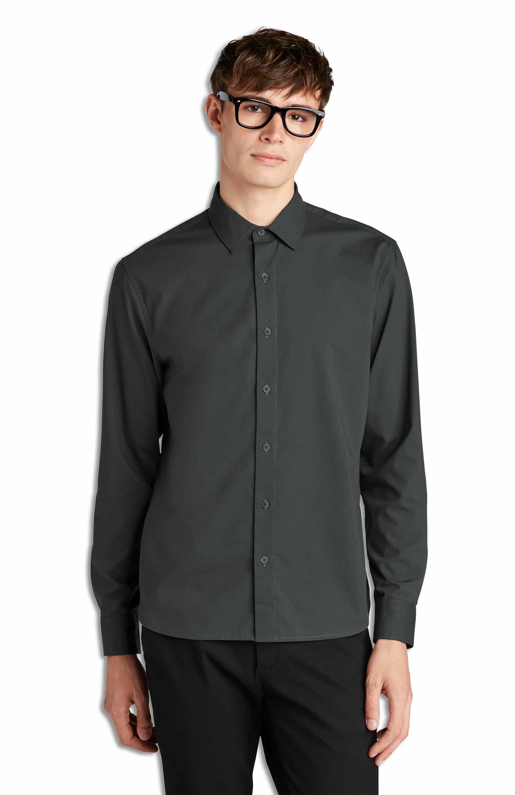 Long Sleeve Stretch Woven Shirt