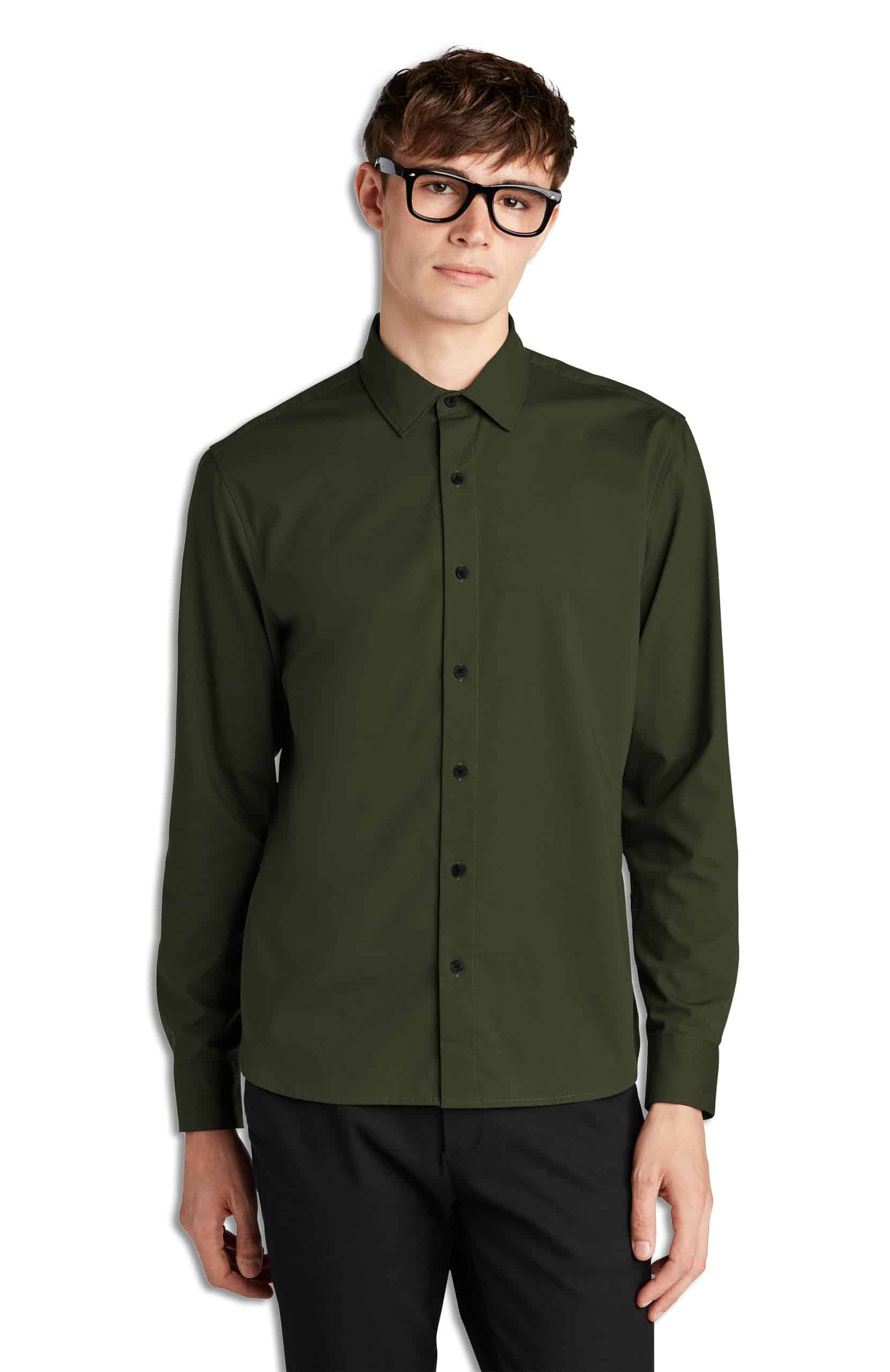 Long Sleeve Stretch Woven Shirt