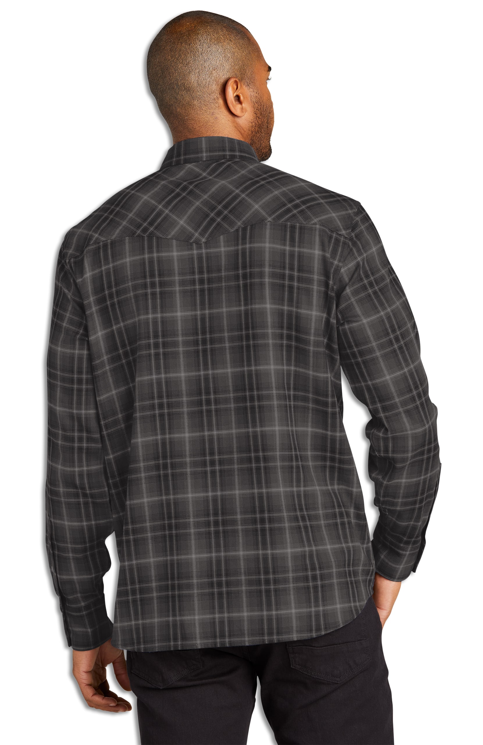 Long Sleeve Ombre Plaid Shirt