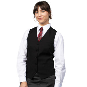 VES1302_Black Bistro Vest-Model_Angle