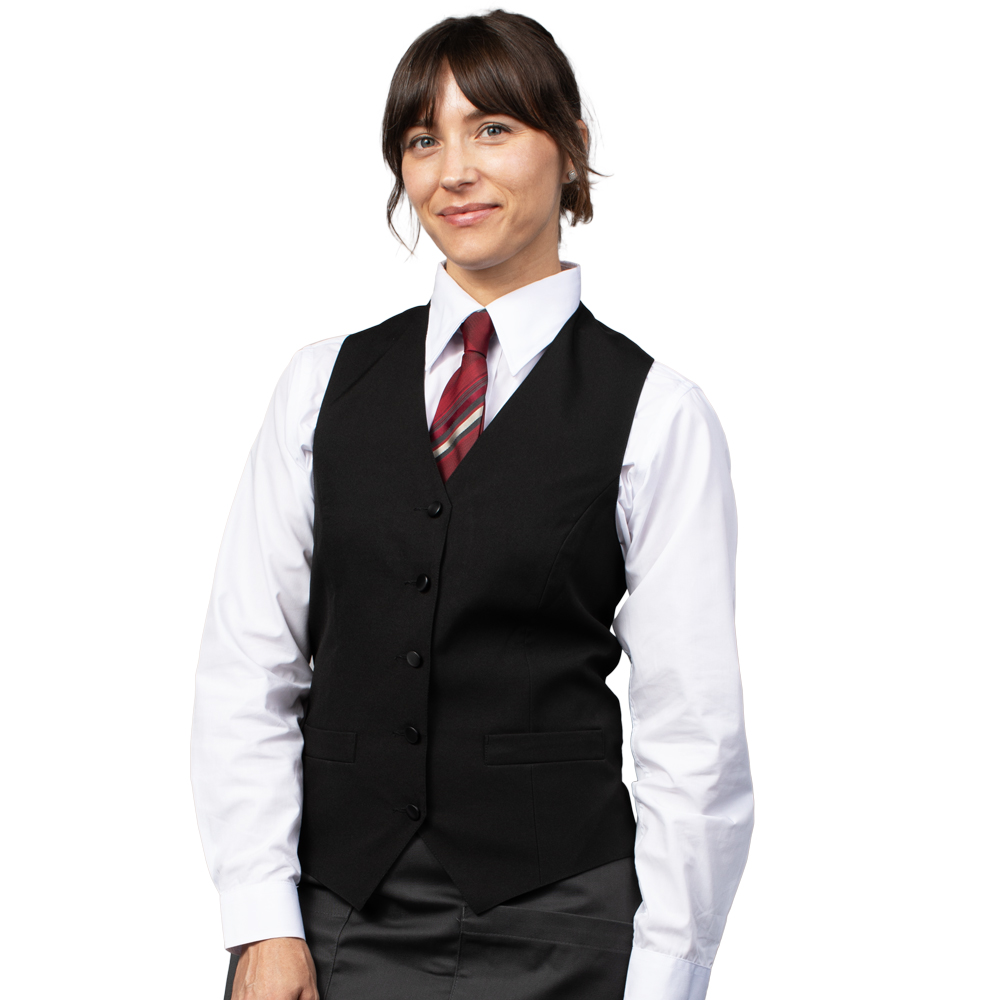 VES1302_Black Bistro Vest-Model_Angle