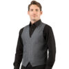 VES1311-Heather Charcoal Bistro Vest _Model Angle