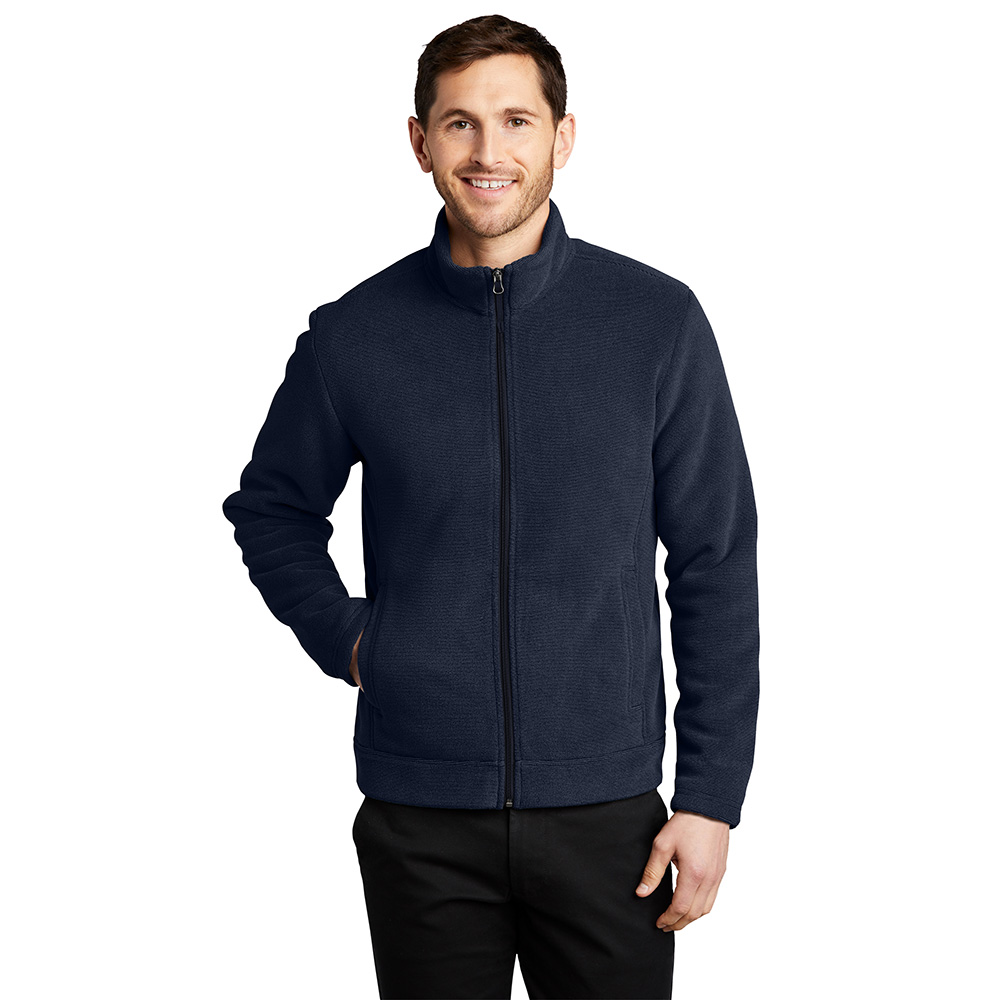 JACF211-Ultra Warm Brushed Fleece Jacket-Insignia Blue/River Blue