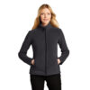 JACL211 Ladies Ultra Warm Brushed Fleece Jacket-Graphite/Deep Black