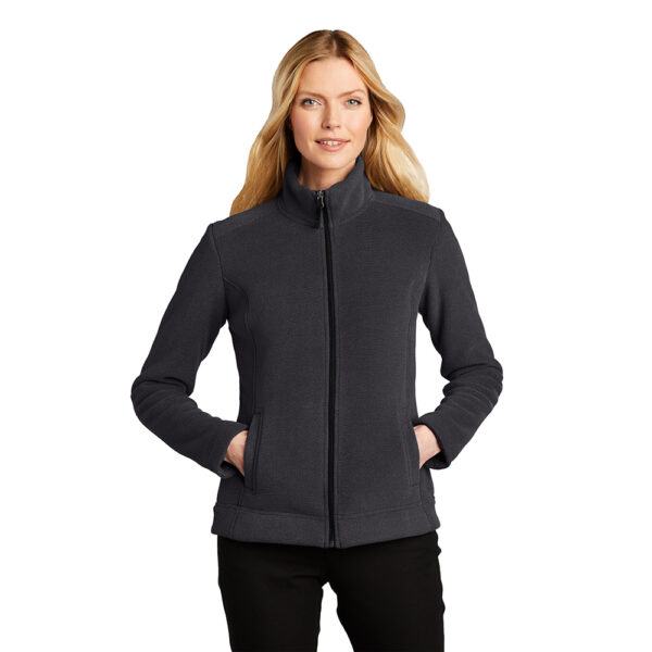 JACL211 Ladies Ultra Warm Brushed Fleece Jacket-Graphite/Deep Black