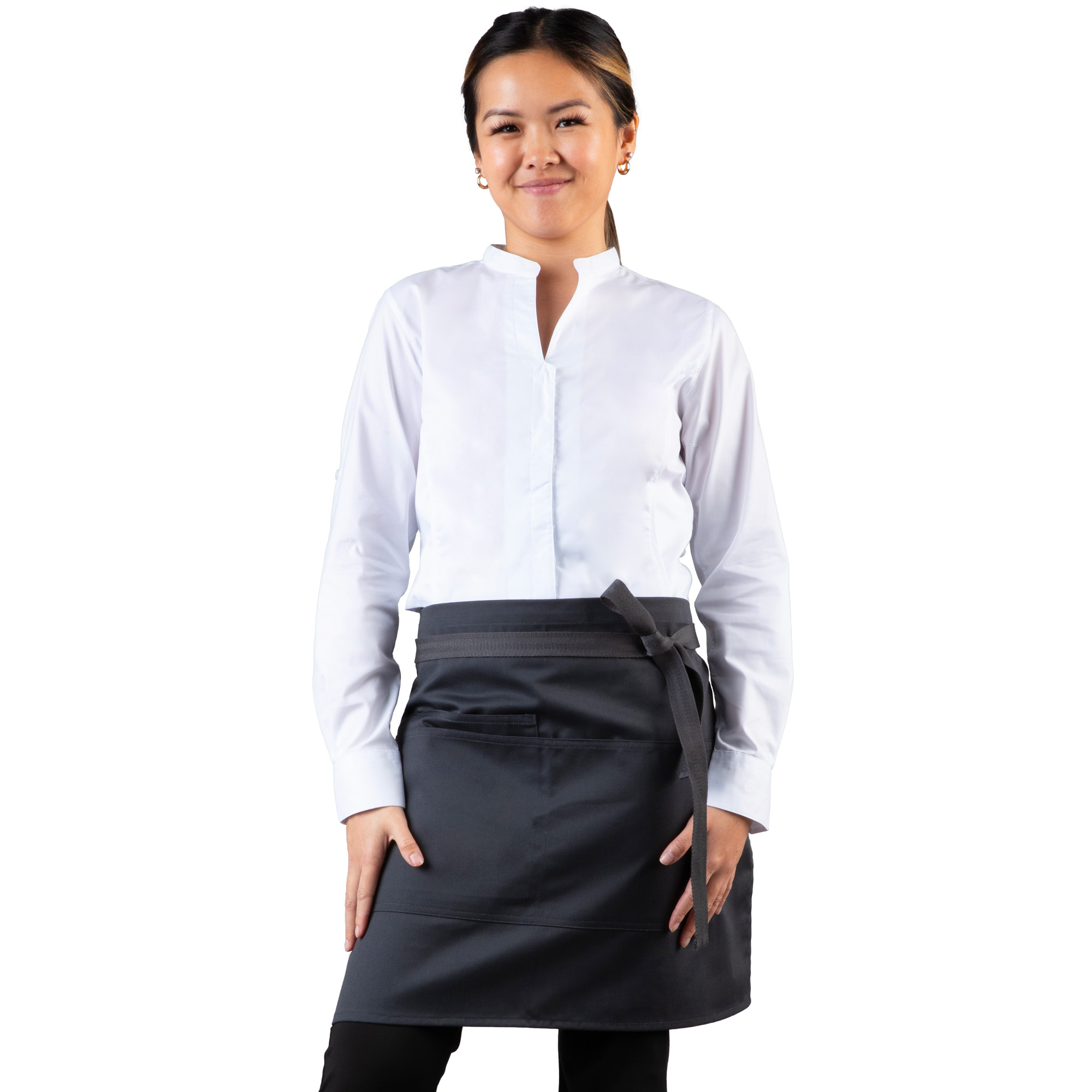 HEU_Women's_BandedCollar_Shirt-white