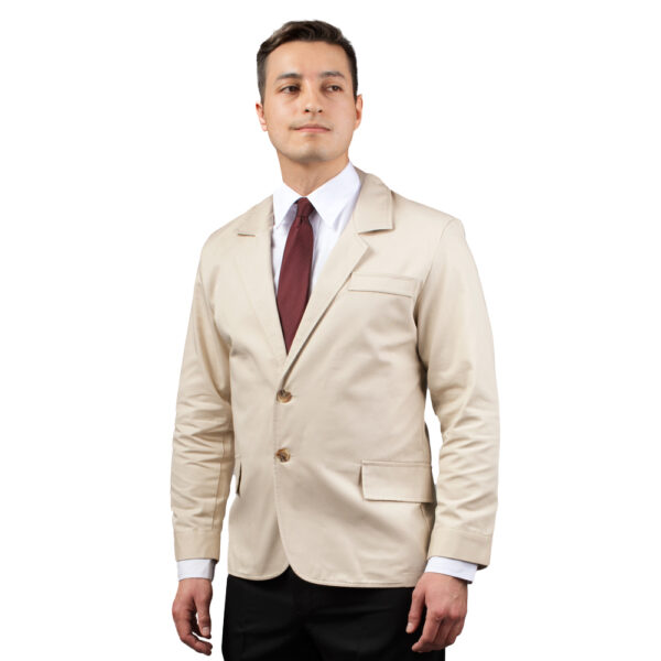 HEU-JAC3010-Two Button Notch Collar Server Jacket-Khaki