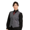 VES1312-Heather Charcoal Women's Bistro Vest_ModelAngle