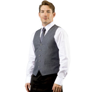 VES1311-HeatherCharcoal Bistro Vest-Model Angle