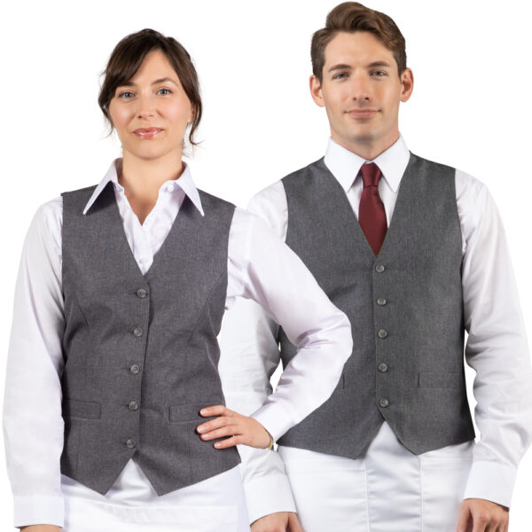 HEU-Charcoal Heather Bistro Vest-Men's and women's cut