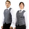 VES1311-VES1312 Men's and Women's Heather Charcoal Bistro Vest-Model Front