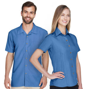 SHIM560_Barbados Textured Camp Shirt-poolblue
