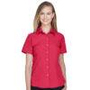 SHIM560W_Women's Barbados Textured Camp Shirt-parrotred