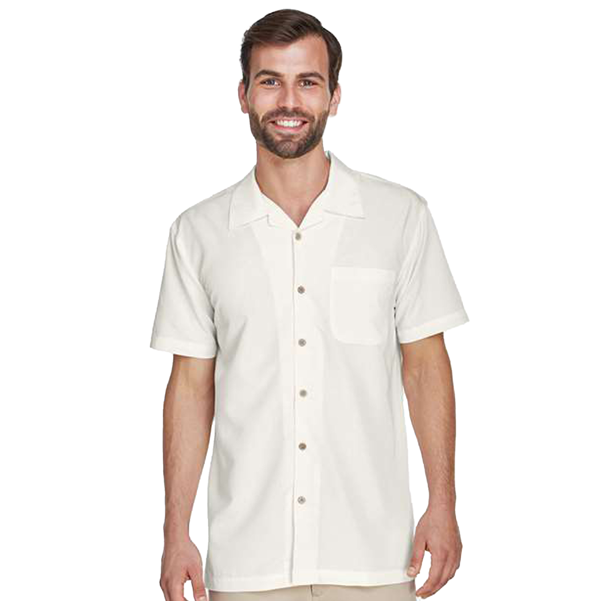 SHIM560_Barbados Textured Camp Shirt-cream