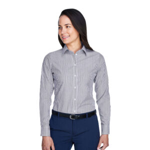 SHID645W_Women's_Banker_Stripe_Shirt-NavyBlue