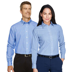 SHID645_D645W_Men's_and_Women's_Banker-Stripe-Shirt-FrenchBlueF