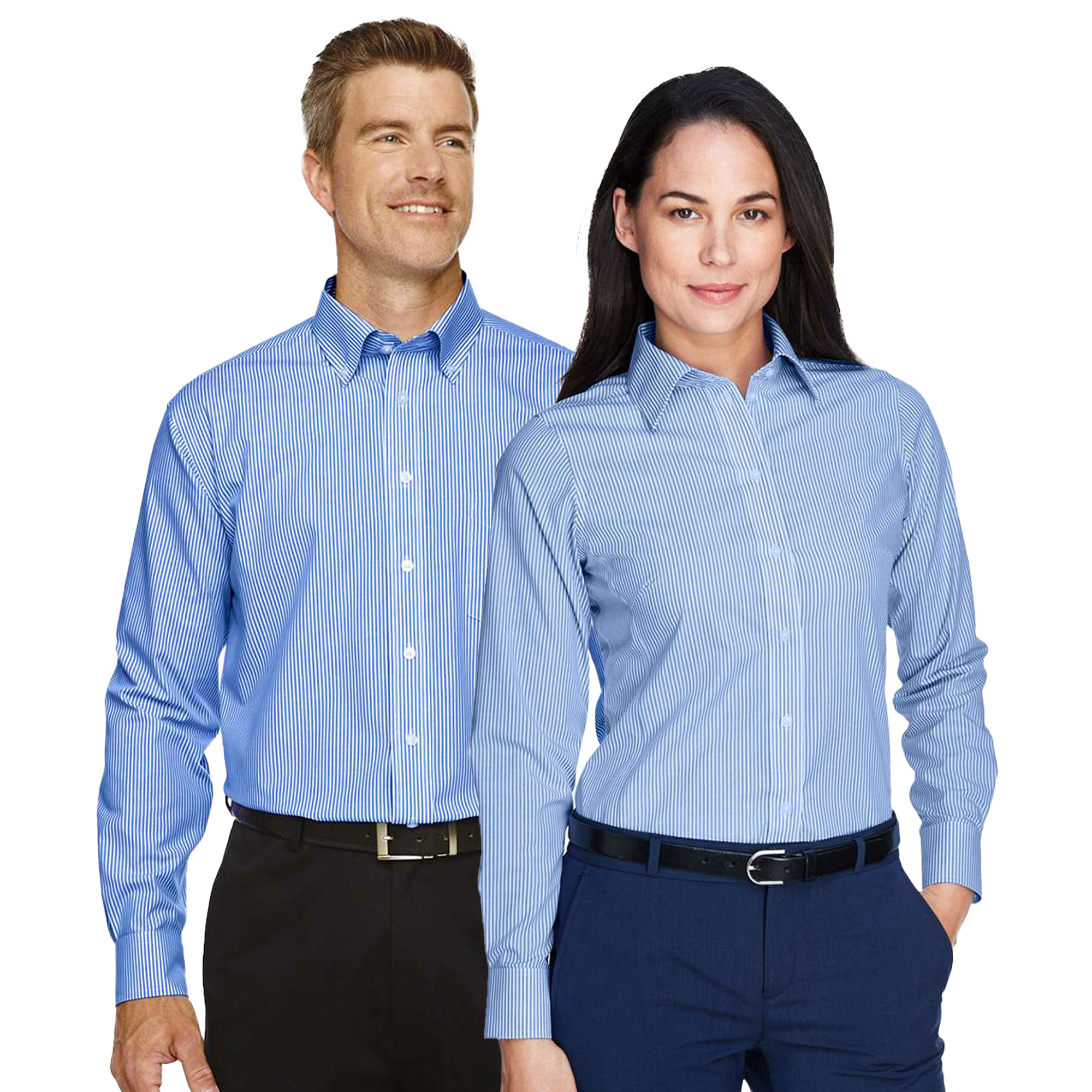 SHID645_D645W_Men's_and_Women's_Banker-Stripe-Shirt-FrenchBlueF