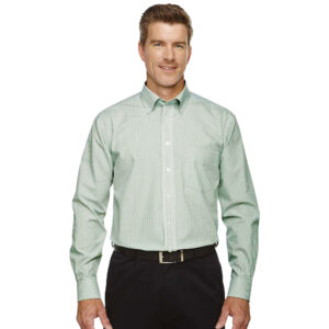 SHID645_Men's_Banker_Stripe_Shirt-Dill_frontDill_front