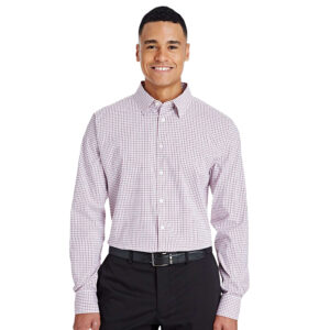 SHIDG540_Men's_Window_Pane_Shirt-Burgandy_White