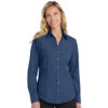 SHIL640_Women's_CrossHatch_Easy_Care_Shirt-DeepBlue
