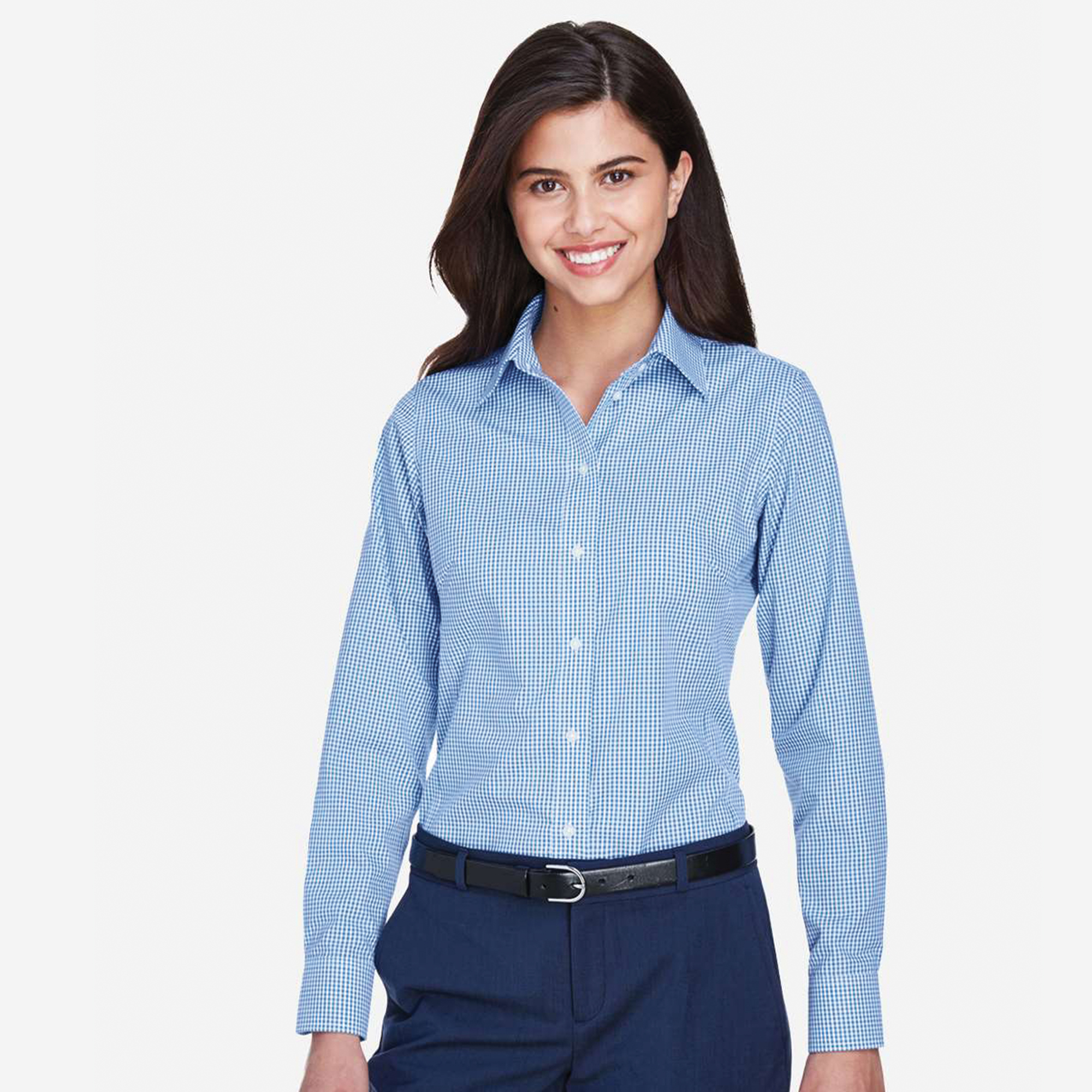 SHID640W_Women's_Gingham_Shirt-FrenchBlue