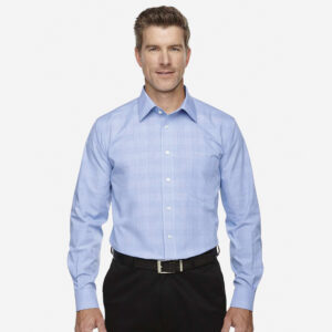 SHIDG520_Men's_Glen_Plaid_Shirt-White_FrenchBlue