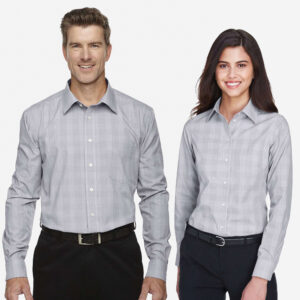 SHIDG520_SHIDG520W_Men's_and_Women's_Glen_Plaid-Shirt_White_LtGraphite1