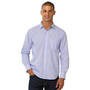 SHIBG7272BlueWhtStripeModelFront