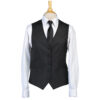 Mannequin wearing SHI1202W-white point collar dress shirt with VES1302-black Bistro Vest and TIE8001- black Skinny tie.