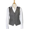 Mannequin torso wearing a white dress shirt with a gray pinstripe waistcoat.